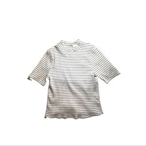 Mock Neck Striped Shirt